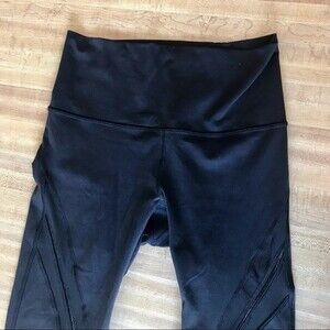 LULULEMON Leggings High Times Special Edition Metta Mesh Panels Black 7/8 Length